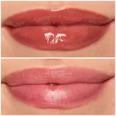 18 DRIPPIN' NUDE shade of Lip I.V. Hydrating Lip Gloss Stain for both shine and stain.
