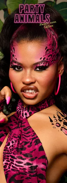 Model holding NYX Rithickulous Brow Volume Mousse