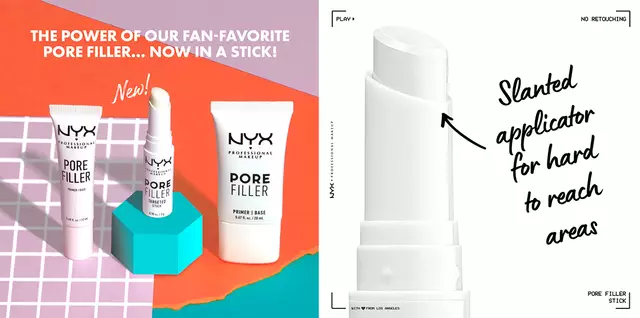Close-up of Pore Filler Targeted Stick showing slanted applicator