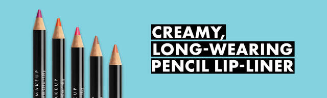 Long-Wearing Slim Lip Liner Pencils against blue background
