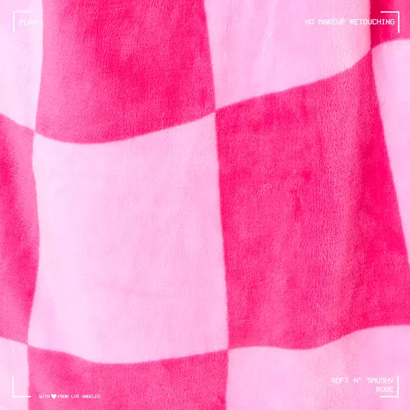 SOFT N’ SMUSHY Robe available in a limited-edition pink checker print.