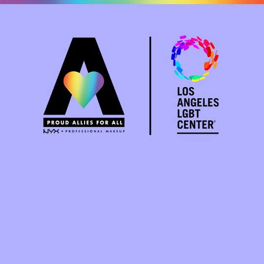 Logos from the collaboration between NYX Proud Allies For All and the Lost Angeles LGBT Center