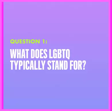 Question 1: WHAT DOES LGBTQ TYPICALLY STAND FOR?