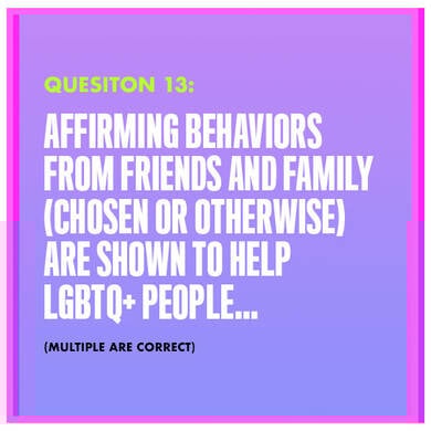 Question 13: HOW CAN YOU CREATE AN LGBTQ+ AFFIRMING ENVIRONMENT?