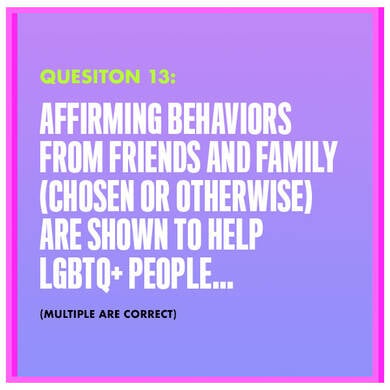 Question 13: HOW CAN YOU CREATE AN LGBTQ+ AFFIRMING ENVIRONMENT?