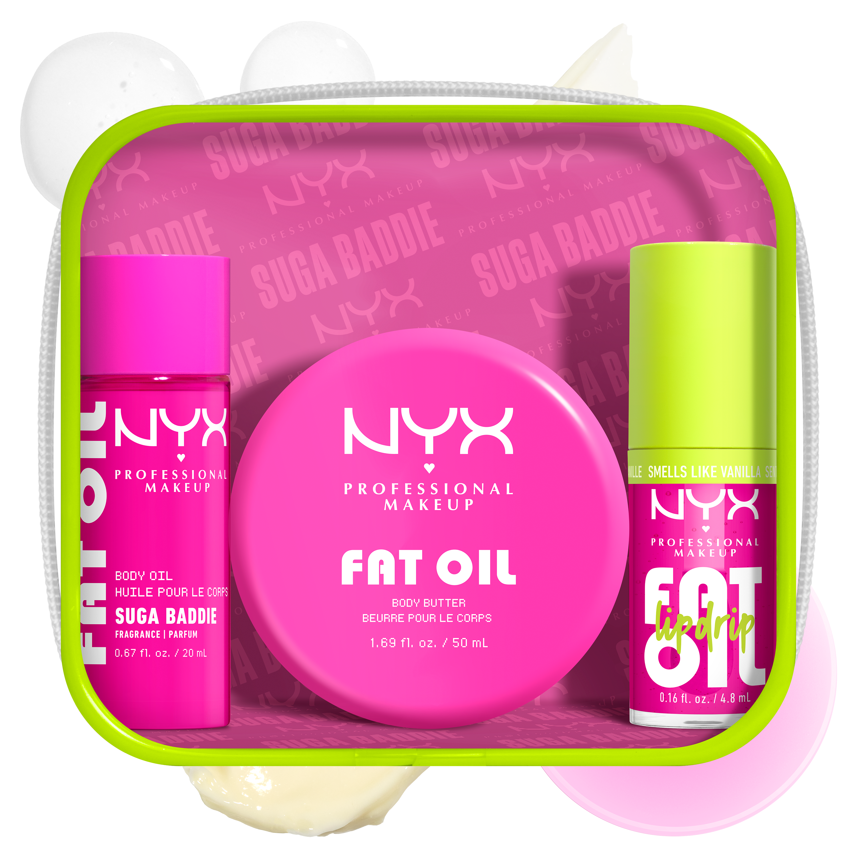 NYX Professional Makeup Vanilla Body Care Set Suga Baddie Fat Oil Lip Body Kit 25$