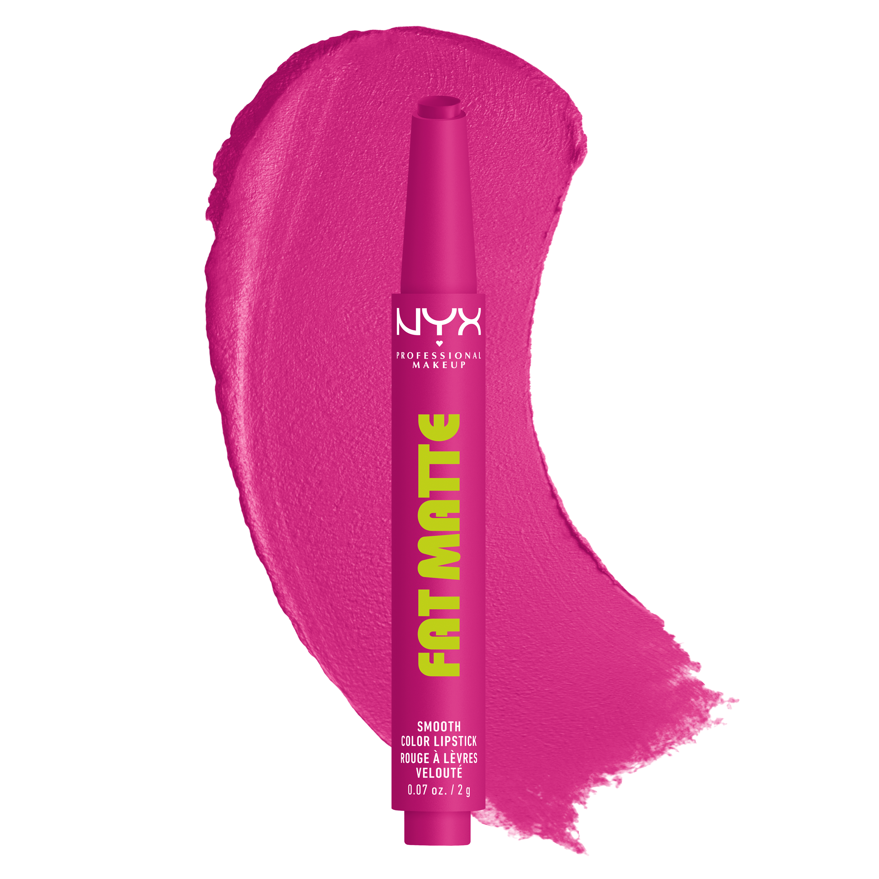 NYX Professional Makeup Matte Lipstick Pen - Fat Matte Smooth Color Lipstick | Fluffy Fuchsia