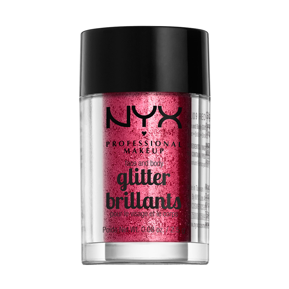 NYX Professional Makeup Loose Face Body Glitter Red $7