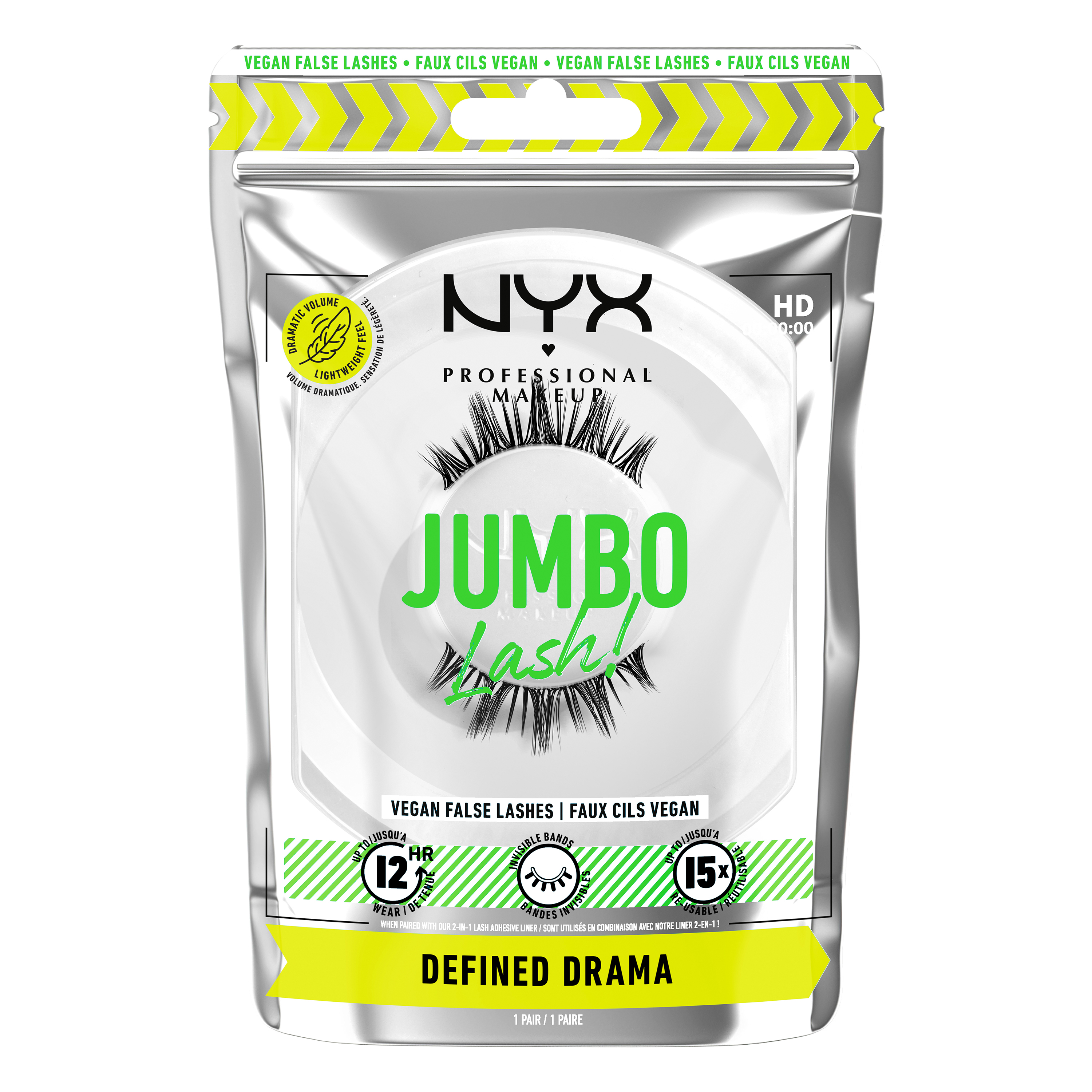 NYX Professional Makeup Jumbo Lash Vegan False Eyelashes Defined Drama $12